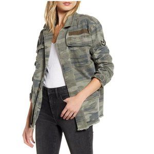 Treasure & Bond Patch Detail Camo Cotton Jacket